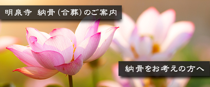 明泉寺 納骨(合葬)のご案内 納骨をお考えの方へ